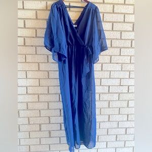 Bailey Blue faux wrapped dress with bow at the waist.